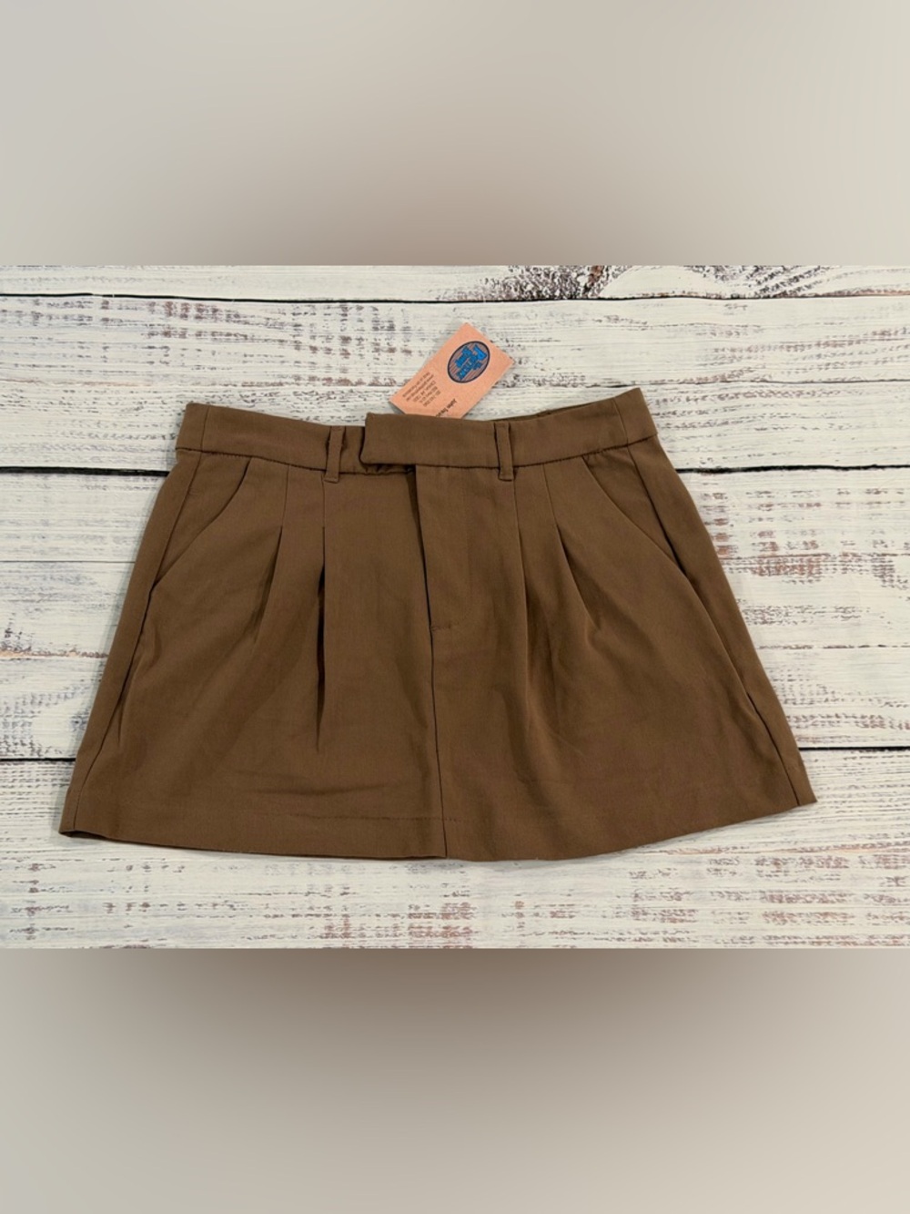 Love Tree Skirt Women Medium Chocolate Brown Pleated Mini Skirt NWT